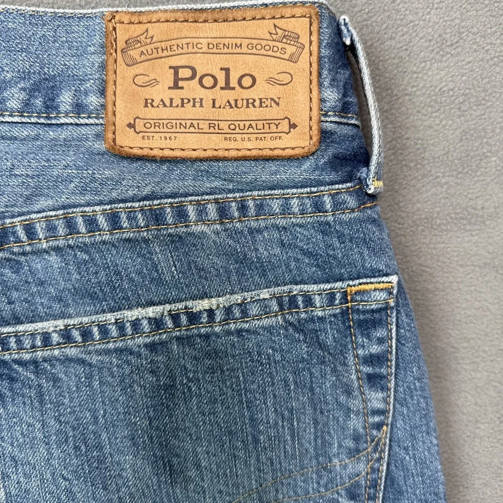 Polo Ralph Lauren Jeans Mens 33x32 Blue Hampton Relaxed Straight‎ Mid Rise Denim